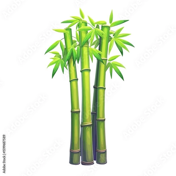 Obraz Bamboo shoots vector illustration 