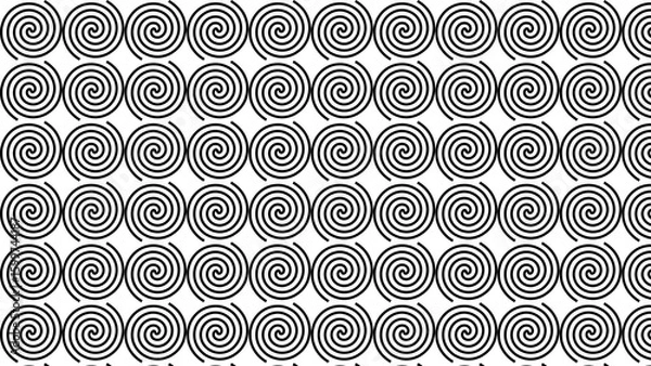 Fototapeta Many black spiral patterned circles