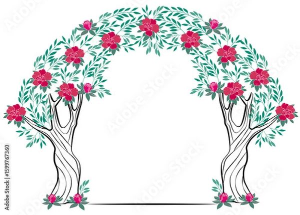 Fototapeta circular frame tree