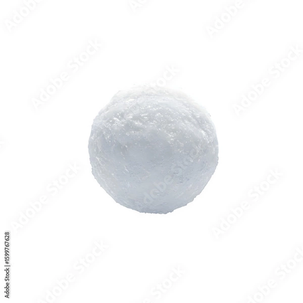 Fototapeta Realistic Snowball, Isolated on White or Transparent Background