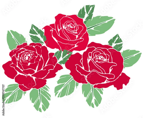 Fototapeta roses flourishes vector 2