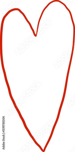 Obraz Line Art Narrow Tilted Heart Element