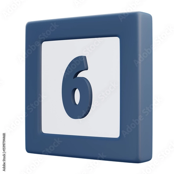 Obraz 3D Number 1 Icon with Right Angle Perspective