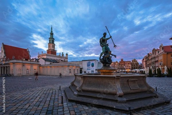 Obraz Fontanna Neptuna na Starym Rynku w Poznaniu