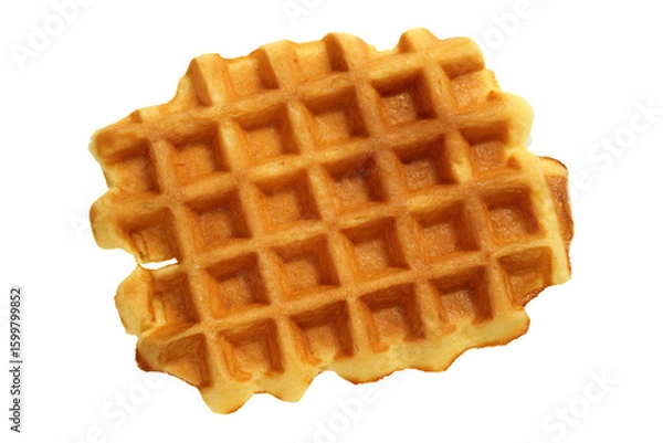 Obraz a waffle on a white surface with a white background