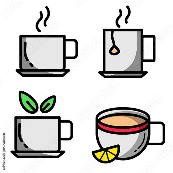 Obraz coffee and tea icon design