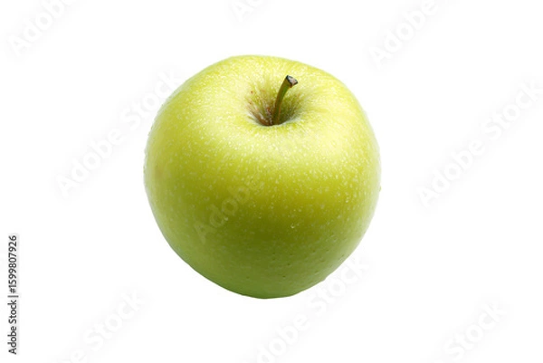 Obraz a green apple with a leaf sticking out of it