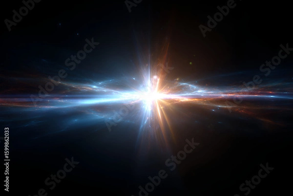 Fototapeta Celestial Burst: A cosmic vista explodes with vibrant light and energy, showcasing the captivating dance of celestial elements.
