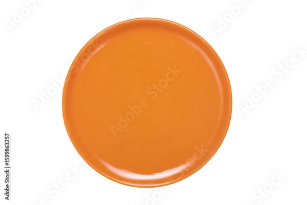 Obraz a orange plate with a white background