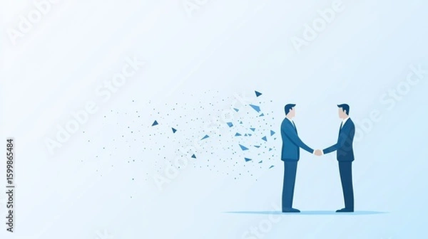 Fototapeta Trading Business deal concept with dynamic motion effect in a clean vector illustration