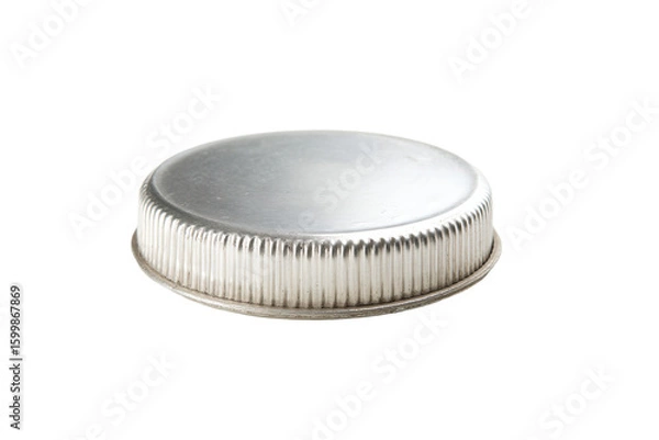 Obraz a silver cap with a metal base on a white background