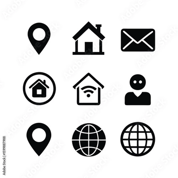 Fototapeta Universal Web & Contact Icon Set