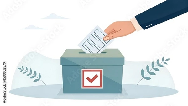 Fototapeta democratic voting concept featuring a stylized