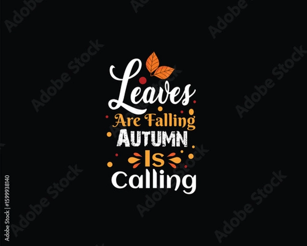 Obraz Hand-drawn autumn leaves collection and Autumn vector T-shirt design
