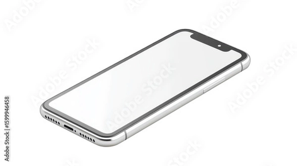 Fototapeta Modern silver smartphone with blank screen.
