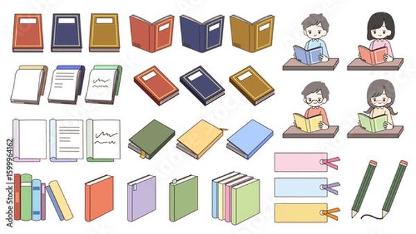 Obraz 子供の読書イラスト