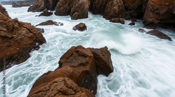 Obraz Water flowing over rocks