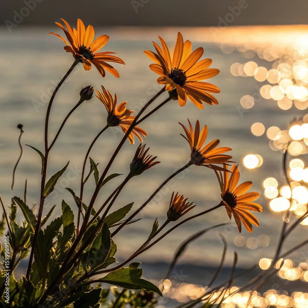 Obraz 4K Sunset and Daisies