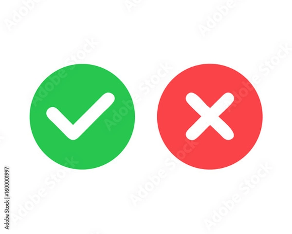Obraz yes and no buttons vector icon