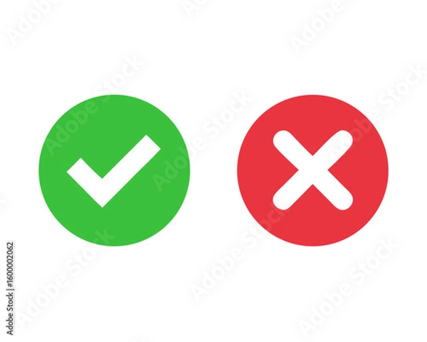 Obraz yes and no buttons vector icon