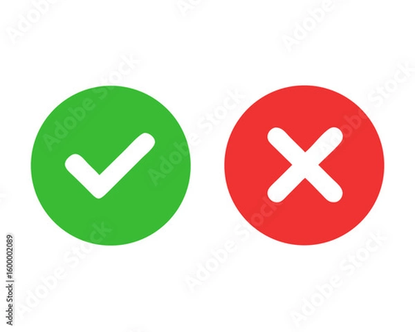 Obraz yes and no buttons vector icon