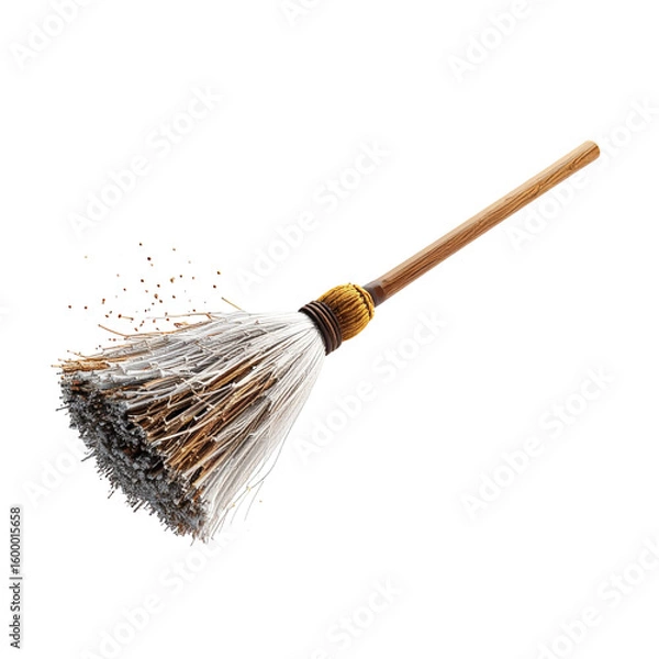 Fototapeta there is a broom with a wooden handle and a white cloth