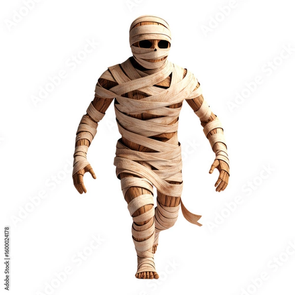 Fototapeta arafed man in a mummy costume running with a knife