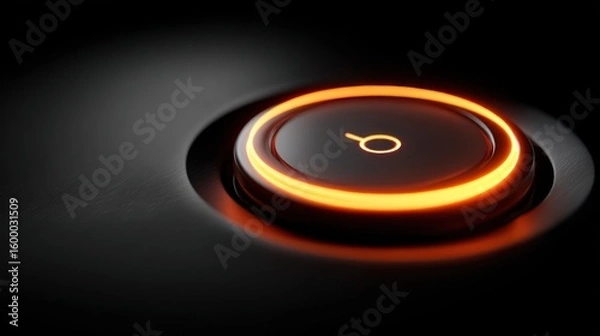 Obraz Close-up glowing button