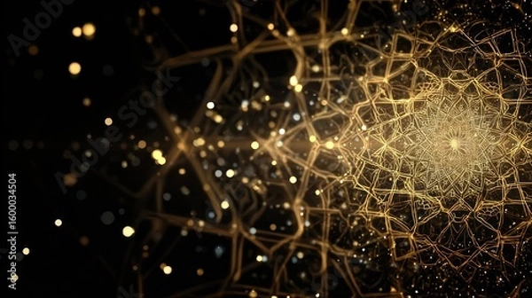 Obraz Abstract golden network design