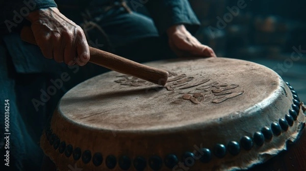Obraz Person playing a large drum
