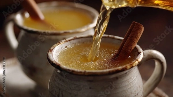 Obraz Warm drink being poured