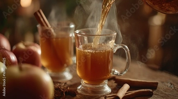 Obraz Hot apple cider being poured (1)