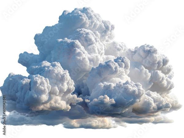 Fototapeta Cloudscape: An up-close view of voluminous, fluffy clouds filling the frame, capturing the ethereal beauty and dynamic nature of the sky.