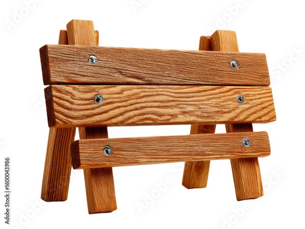 Fototapeta Rustic Wooden Bench: A weathered, inviting wooden bench stands, offering a charming rustic allure, ideal for rest and reflection.