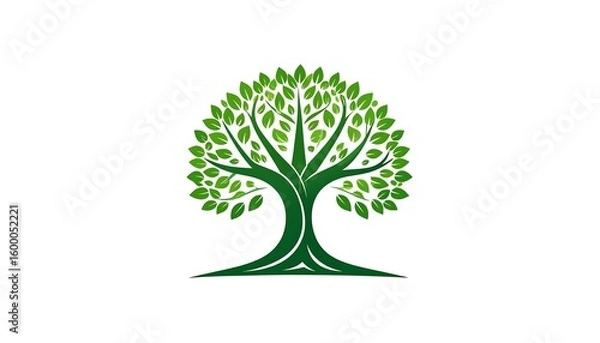 Fototapeta Stylized green tree logo