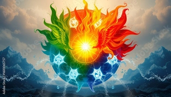 Fototapeta A day where elemental forces align allowing beings to harness th