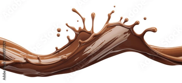 Obraz chocolate splash wave on transparent background