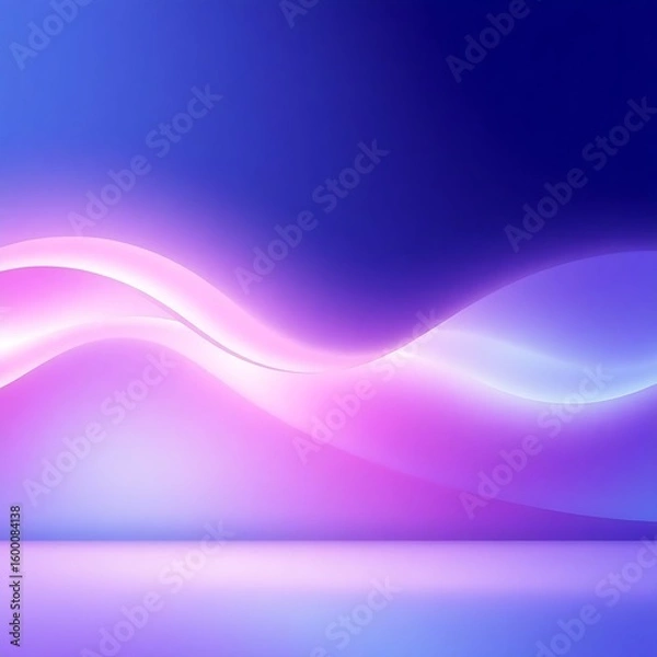Fototapeta Elegant gradient background with soft waves in pastel hues, providing a smooth and modern aesthetic with a dreamy glow and a futuristic feel.