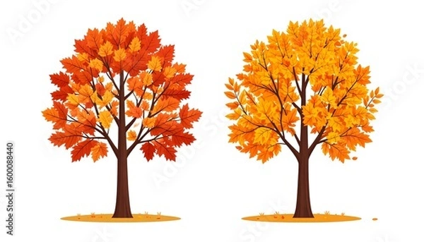 Obraz Two autumn trees with vibrant fall foliage