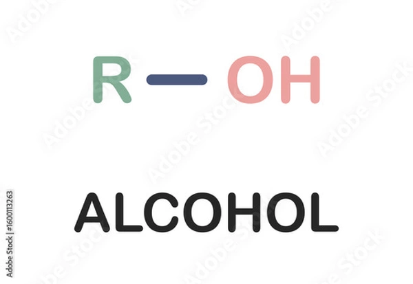 Fototapeta Alcohol functional group chemical formula