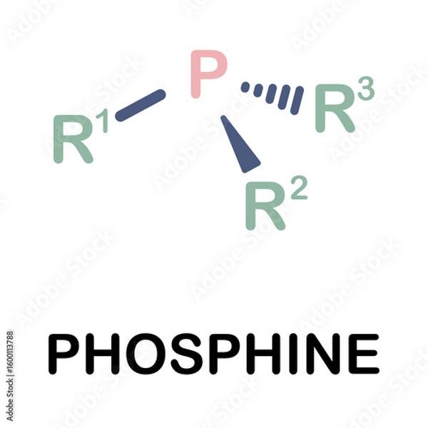 Fototapeta Chemical structure of phosphine molecule