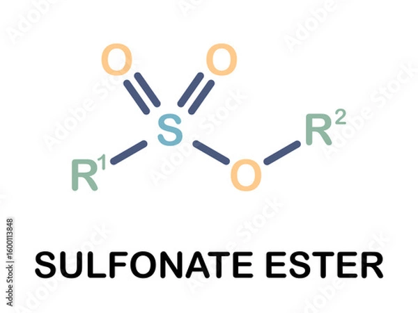 Fototapeta Chemical structure of sulfonate ester molecule.