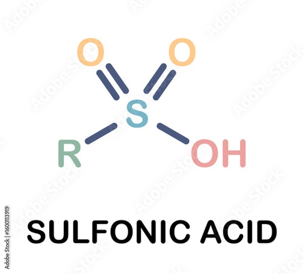 Fototapeta Chemical structure of sulfonic acid molecule.