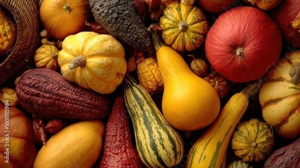 Fototapeta Autumn gourds and squash