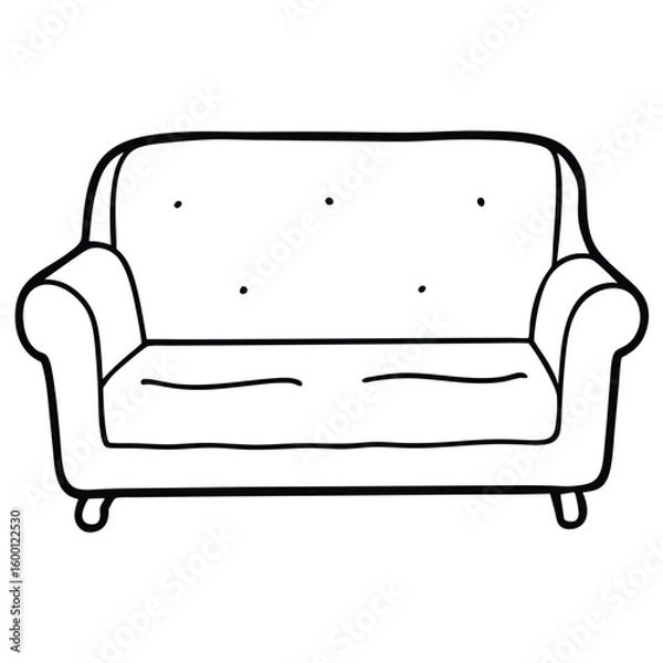 Fototapeta Illustration of a loveseat sofa isolated on transparent background