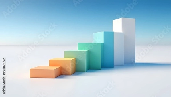 Obraz Abstract step growth chart diagram for business success and career advancement path