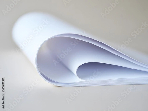 Fototapeta White paper sheets close up texture background for printing writing and drawing design