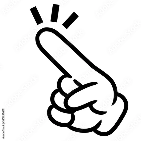 Obraz 指さし　アイコン　記号　サイン タッチ　ワンポイント　手　イラスト	
