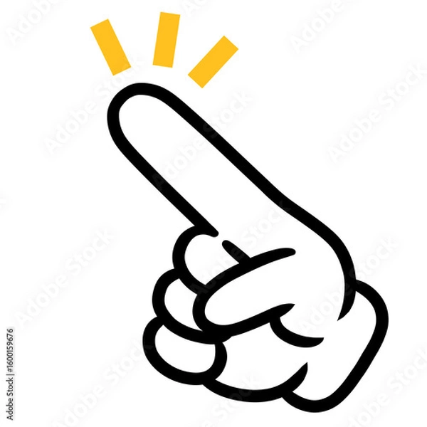 Obraz 指さし　アイコン　記号　サイン タッチ　ワンポイント　手　イラスト	
