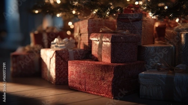 Obraz Christmas gifts under tree